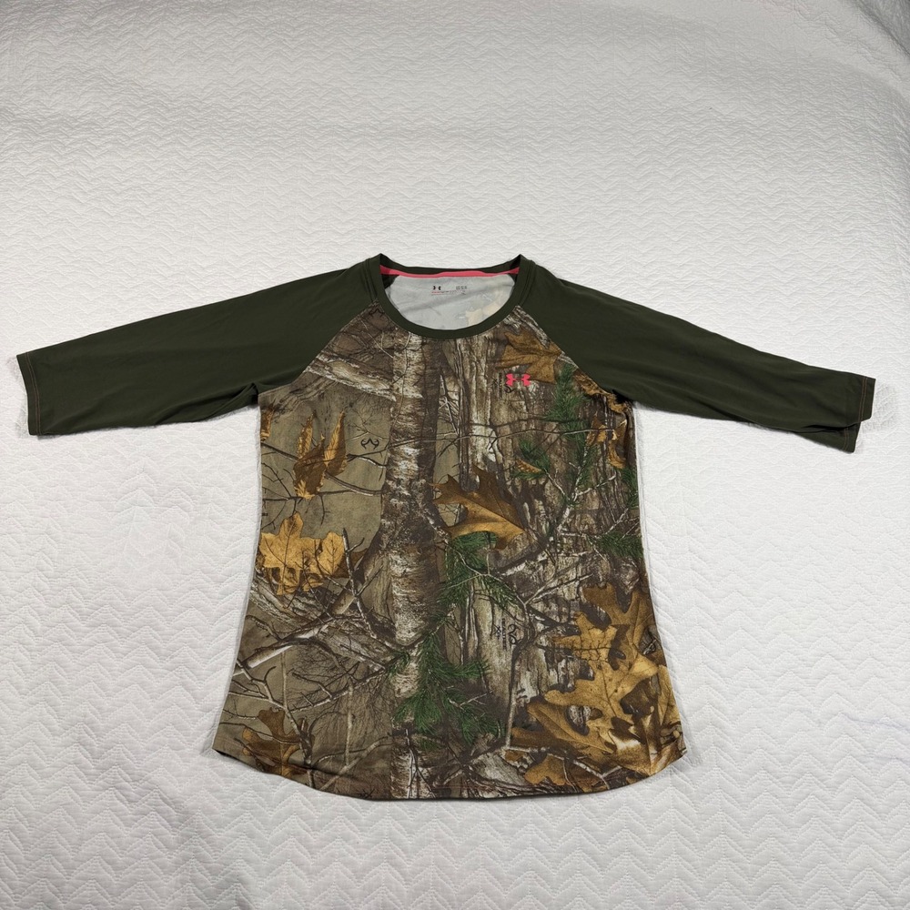 Under Armour Realtree Camo Heatgear Fitted 3/4 Sleeve‎ Top Women's Large
